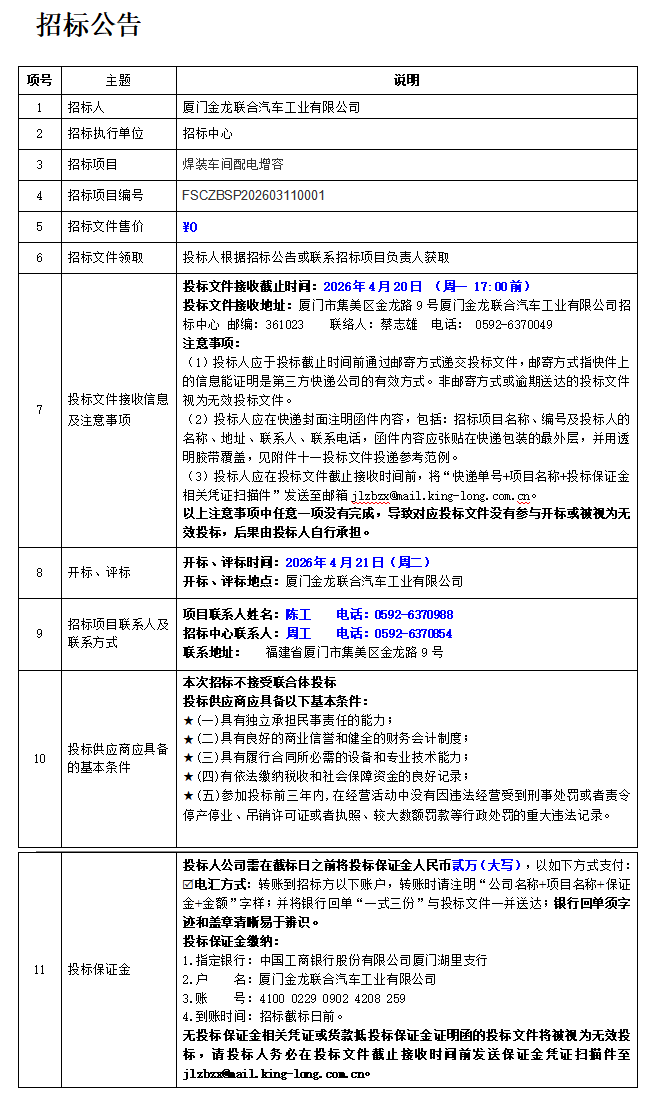 招标布告